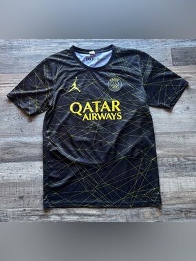 Aris Kids Black and Yellow Paris-style Soccer Jersey size S Small youth Jordan